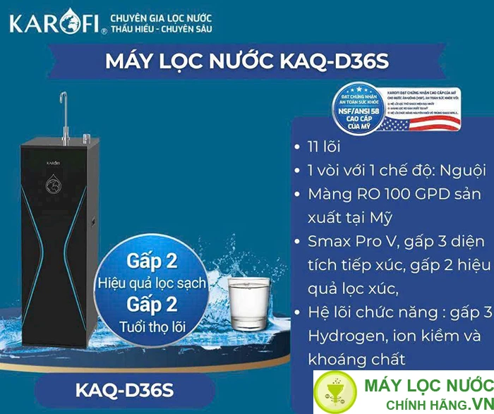 Máy Lọc Nước Karofi KAQ-D36S